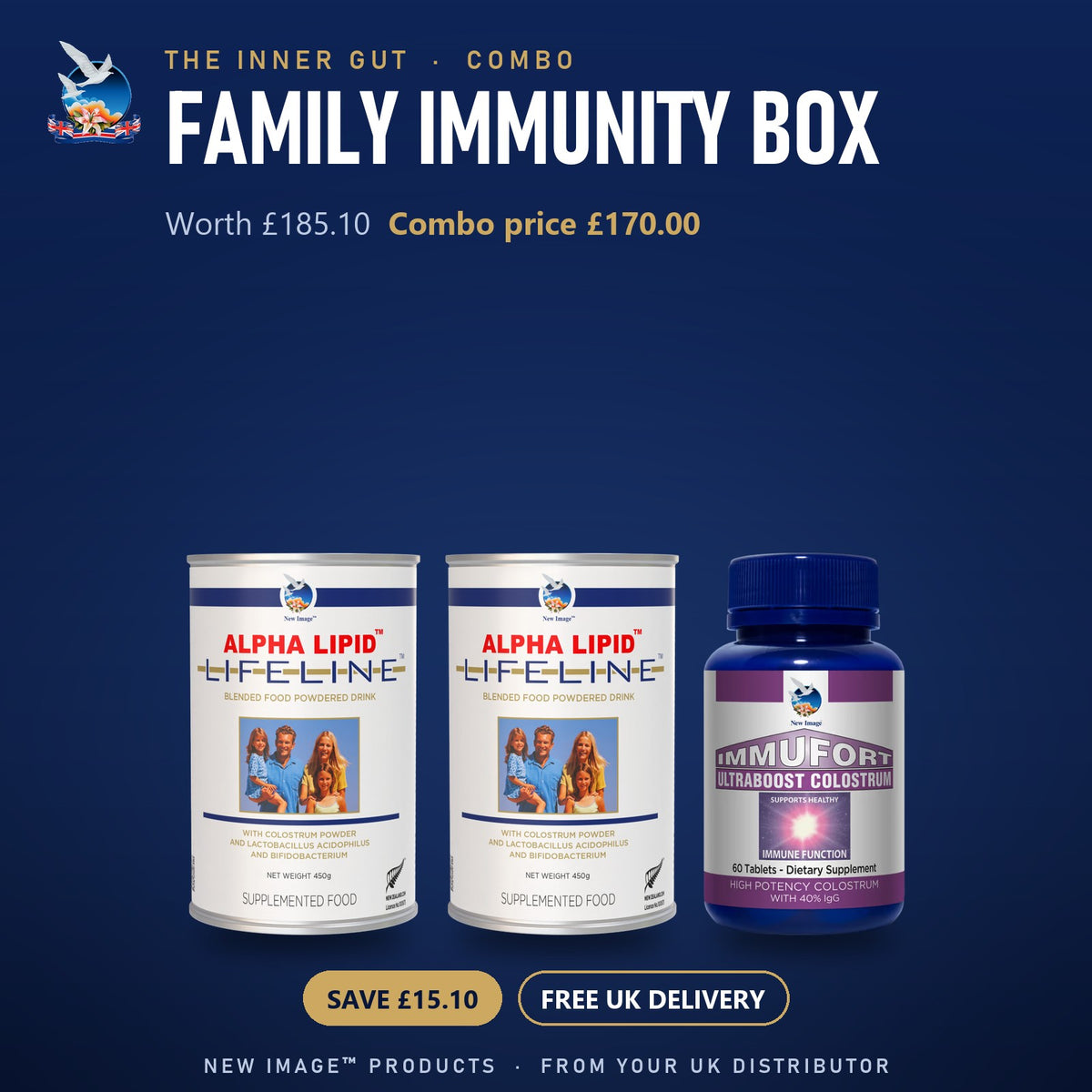 Family Immunity Box: 2 Lifeline tins and Immufort
